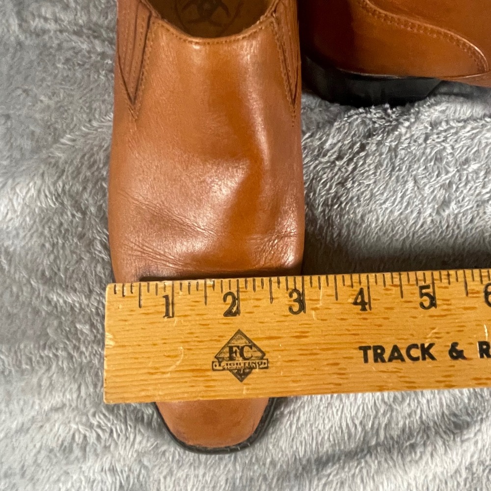 Ariat Brown Leather Chelsea Ankle Boot Pull On  Low Heel Size 7B western - Picture 10 of 11